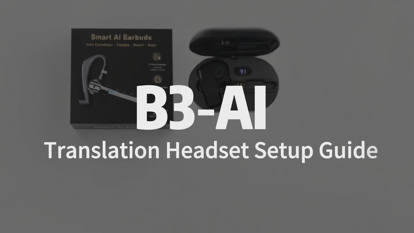 Bluetooth Headset for Work Calls & Live Streams, AI Translator Earbuds 122H Playtime, 800mAh Charging Case, Hands-Free Phone Call Translation Wireless Earpiece with Mic for Driving Trucker Office